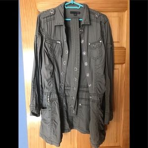 Olive green button down jacket